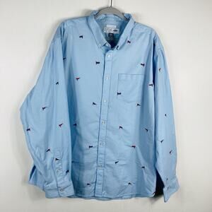 Old Navy Button Shirt Men's XXXL Blue La Chemise Regular Fit Long Sleeve Oxford
